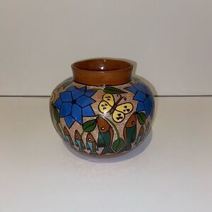 Beautiful Folk Art Fish Family Talavera Pot 5.5”X6 made in Mexico